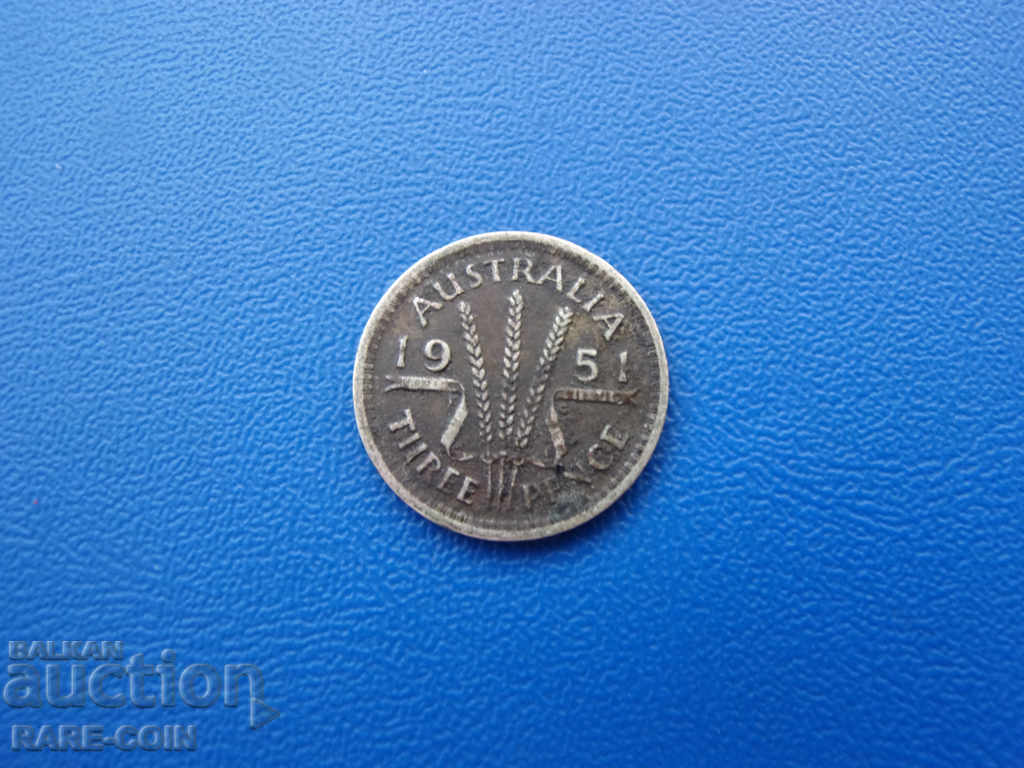 VI (26-2) Australia 3 Penny 1951