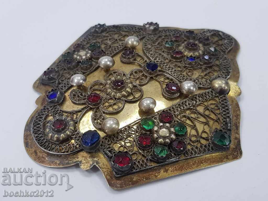 Rare Bulgarian Balkan silver gilt buckle with price 350.00 BGN | € 178.95 Rare Bulgarian Balkan silver gilt buckle with price 350.00 BGN | € 178.95