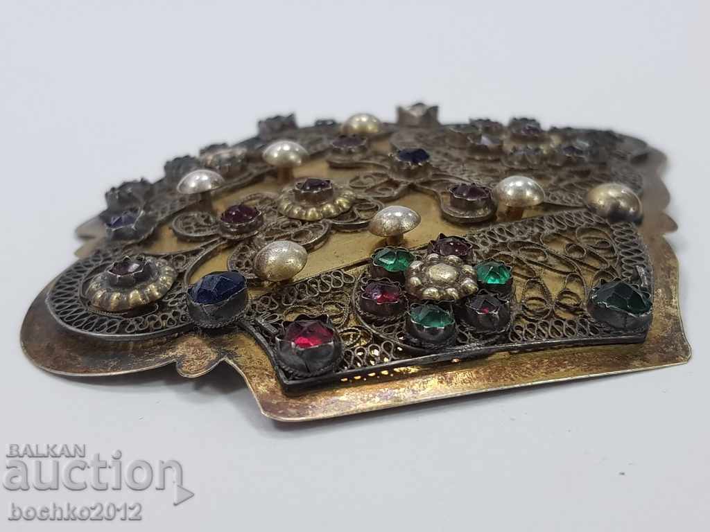 Auction Rare Bulgarian Balkan silver gilt buckle Auction Rare Bulgarian Balkan silver gilt buckle