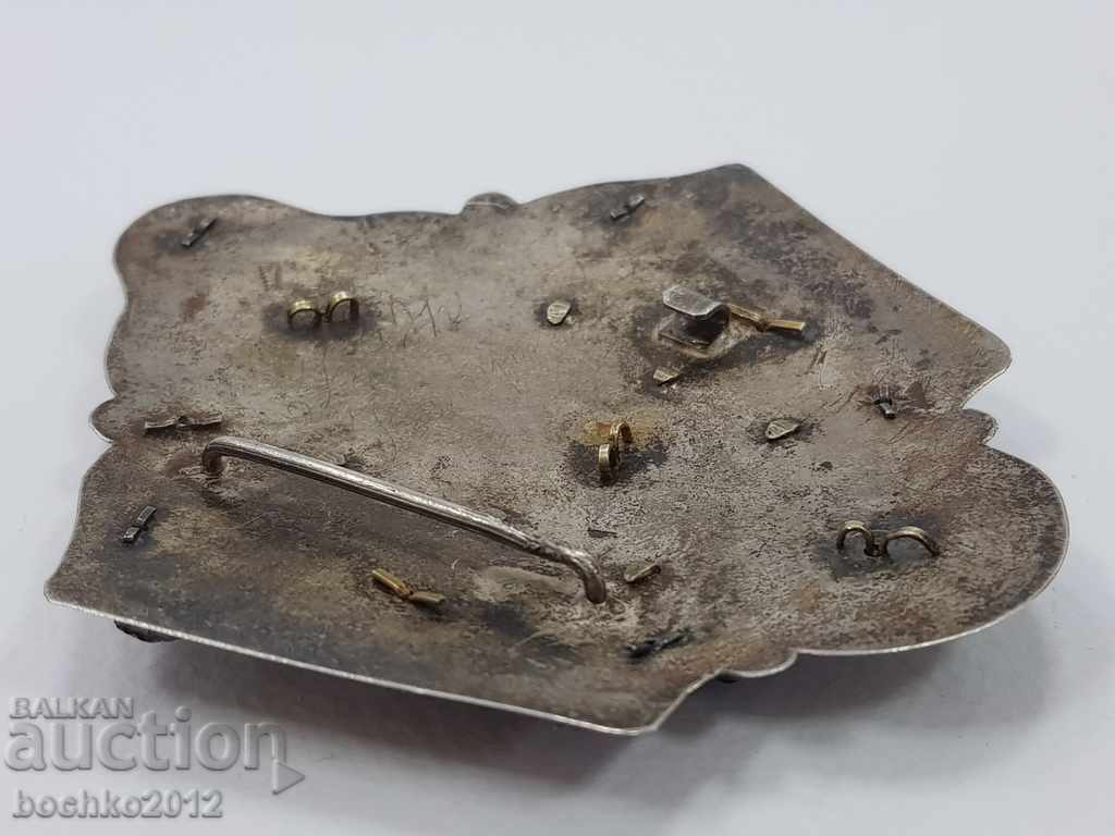 Rare Bulgarian Balkan silver gilt buckle - 5 Rare Bulgarian Balkan silver gilt buckle - 5