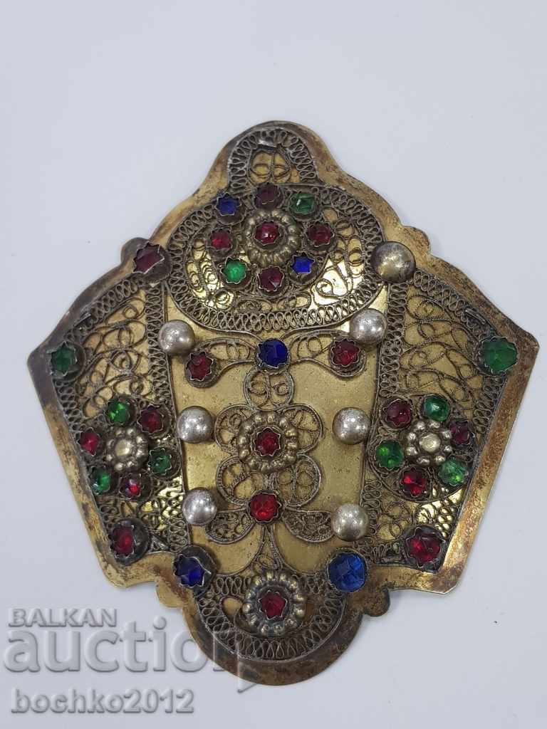 Rare Bulgarian Balkan silver gilt buckle