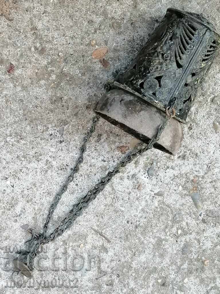 Livrarea lumânare veche de bronz, icoana, religie, cruce