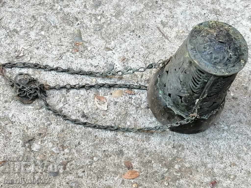 lumânare veche de bronz, icoana, religie, cruce - 6