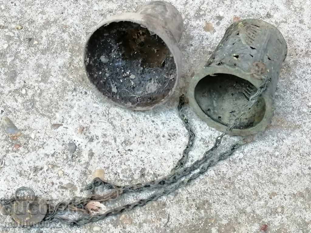 lumânare veche de bronz, icoana, religie, cruce - 7