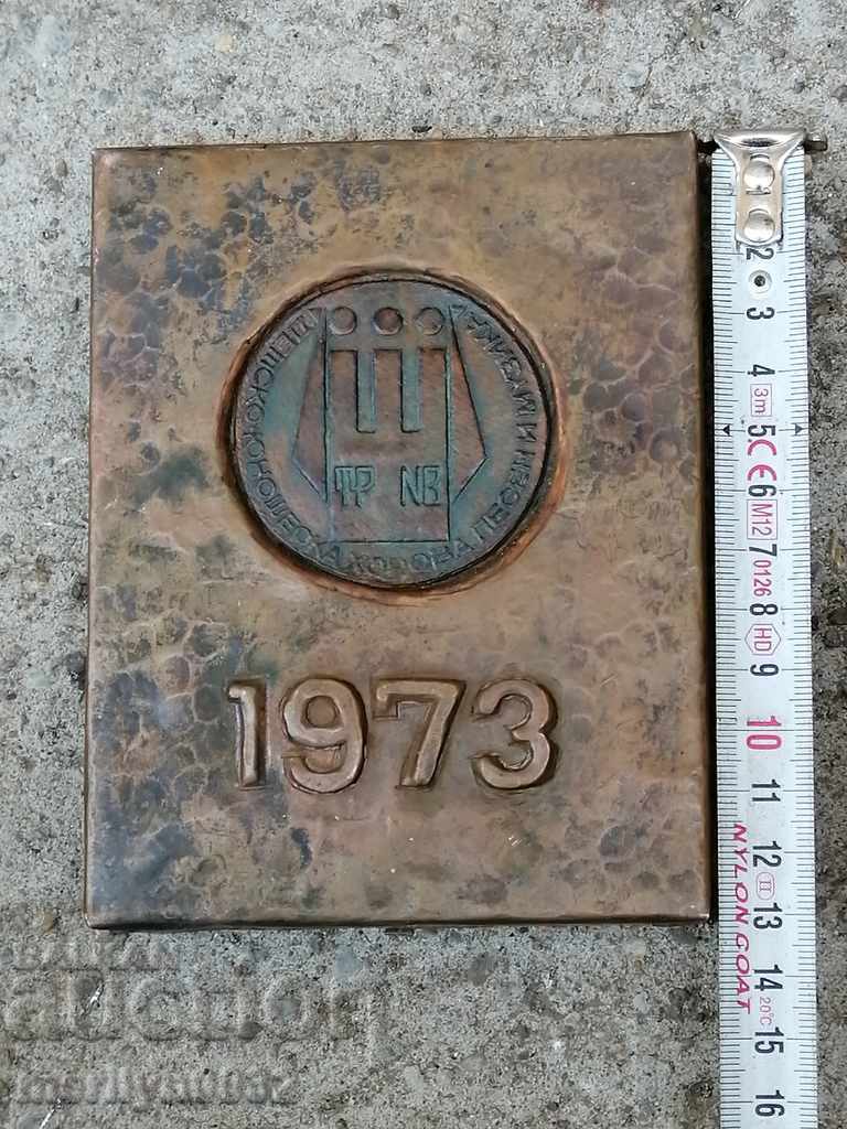 Copper panel bas-relief copper plaque - 6