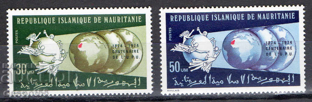 1974. Mauritania. 100 years on the U.P.U. (World Postal Union).