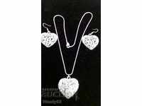 Silver Plated Rhodium Plated Locket Earring Set