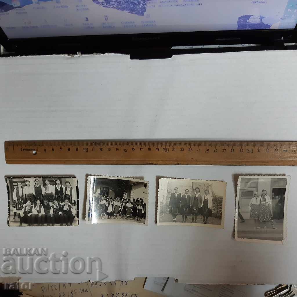 Vechi fotografii - 4 bucăți Folclor - Port popular, costume populare