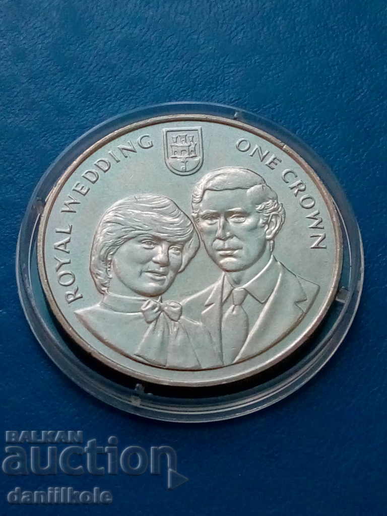 * $ * Y * $ * GIBRALTAR 1 CROWN 1981 ROYAL WEDDING * $ * Y * $ * with price 39.00 BGN | € 19.94