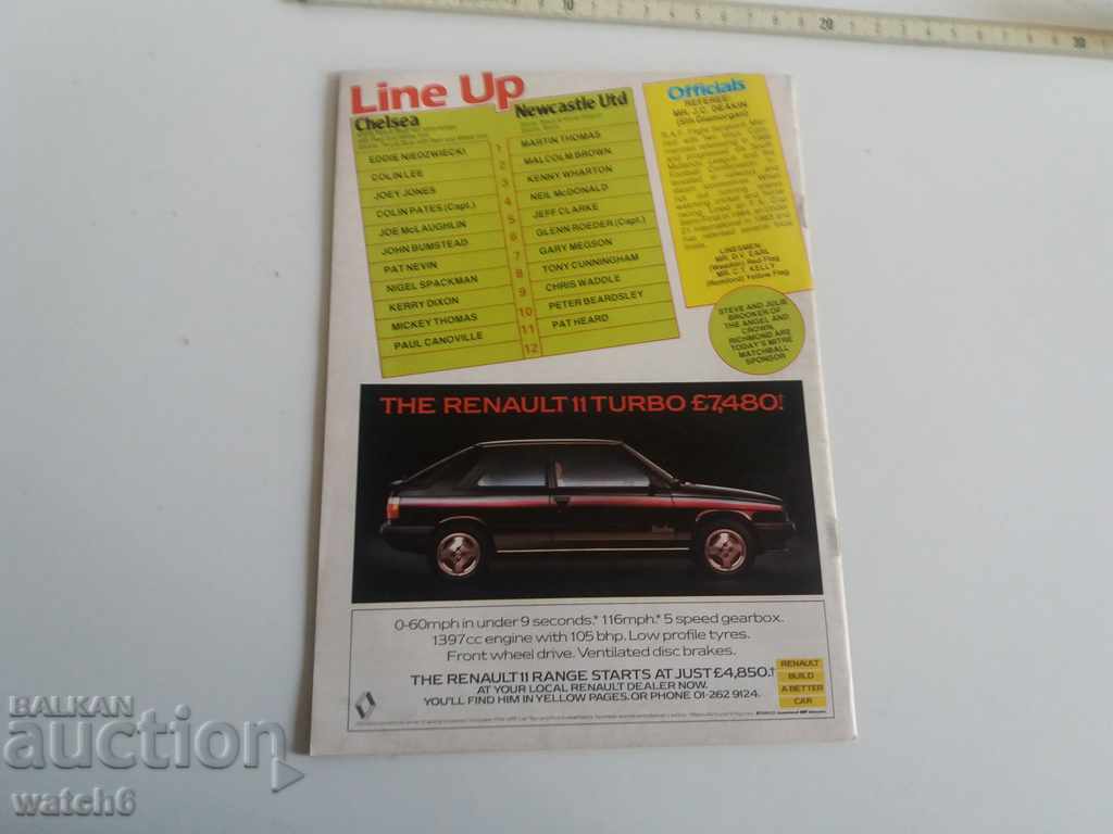 Auction Chelsea - Newcastle 1985 Football Program Auction Chelsea - Newcastle 1985 Football Program