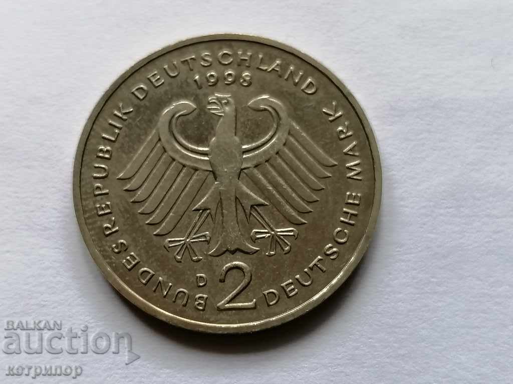 2 марки Германия 1998г. D