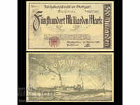 Germania Stuttgart 500 Milliarden Mark, 1923, UNC