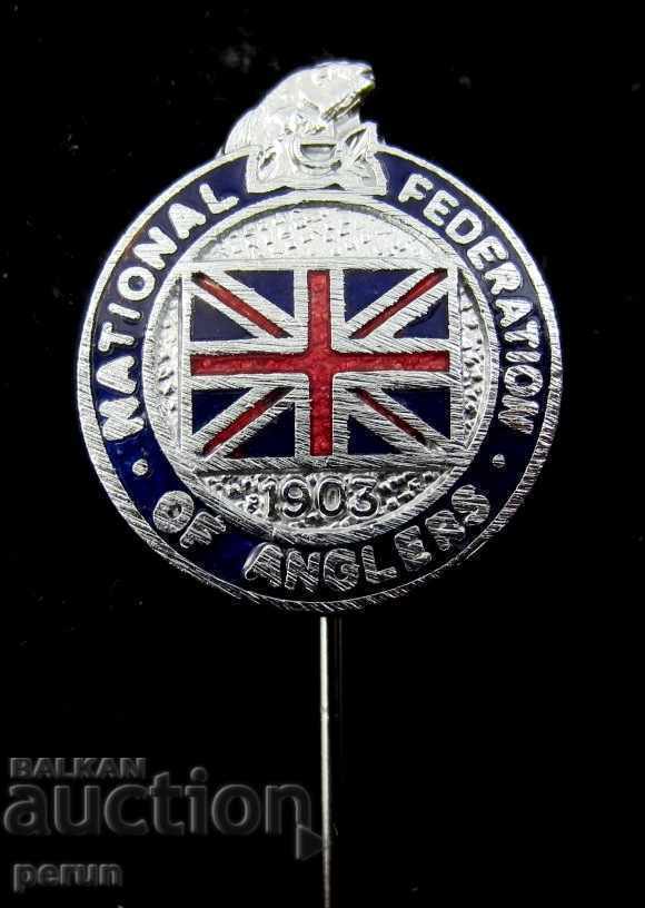 HUNTING FISHING - FISHING UNION OF ENGLAND - OLD BADGE - EMAIL with price 10.00 BGN | € 5.11 HUNTING FISHING - FISHING UNION OF ENGLAND - OLD BADGE - EMAIL with price 10.00 BGN | € 5.11