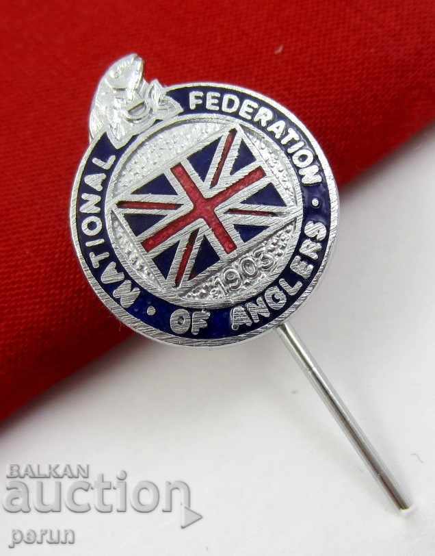 Auction HUNTING FISHING - FISHING UNION OF ENGLAND - OLD BADGE - EMAIL Auction HUNTING FISHING - FISHING UNION OF ENGLAND - OLD BADGE - EMAIL