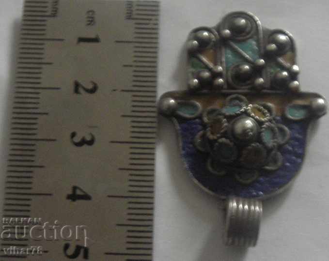 Medalion vechi, foarte frumos, din argint - 6