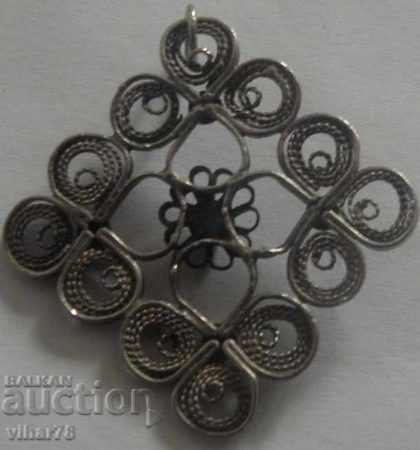 Medalion vechi, foarte frumos, din argint - 5