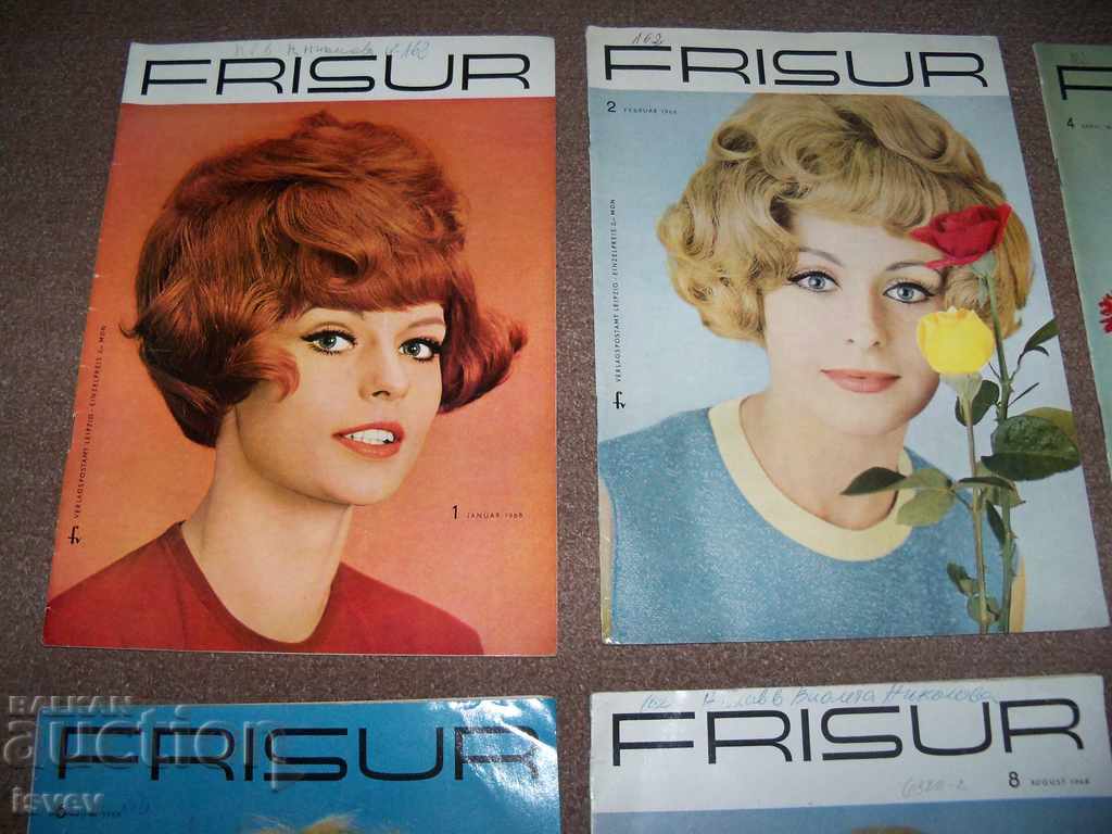 8 issues of the German magazine for hairdressing "Frisur" 1968. - 6 8 issues of the German magazine for hairdressing "Frisur" 1968. - 6