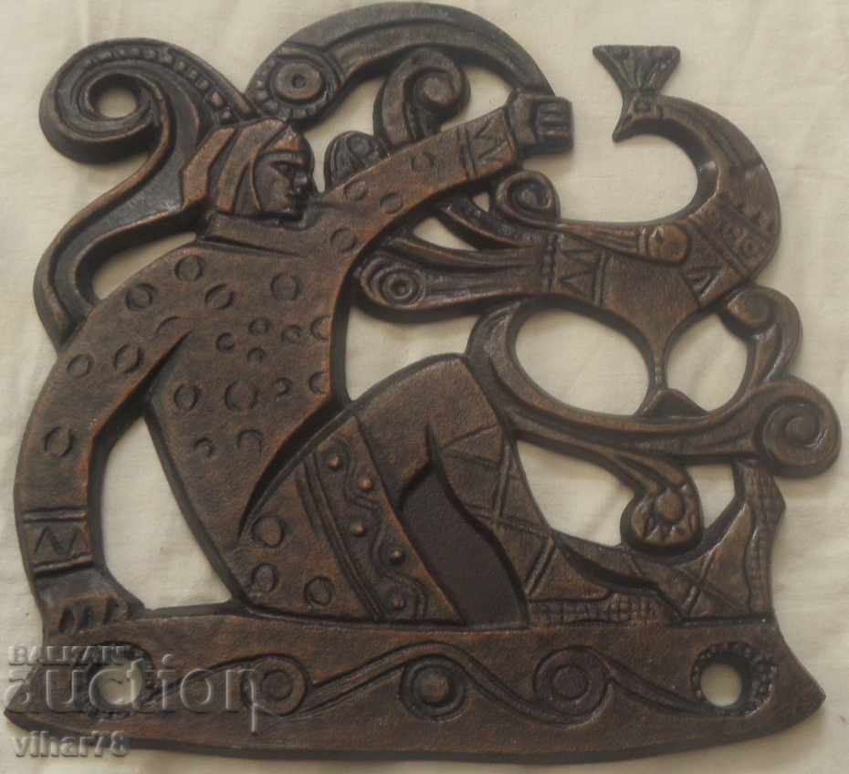 Χάλκινο πάνελ τοίχου - φοίνικας