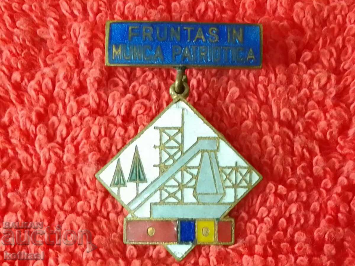 Auction  Old social badge carrier enamel First Romania