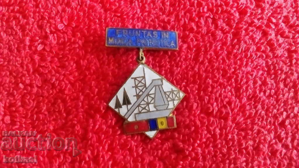 Old social badge carrier enamel First Romania
