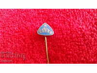 Old solid metal bronze needle badge CZVTS