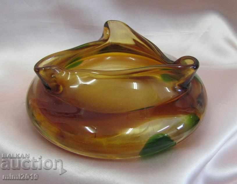 Delivery of Star Murano Crystal Glass Solid Ashtray