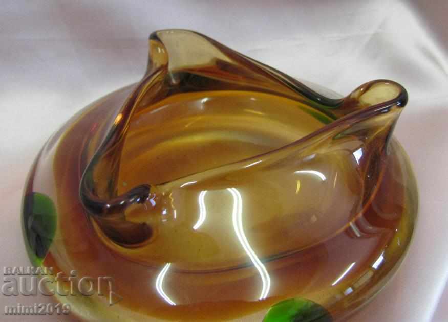 Star Murano Crystal Glass Solid Ashtray - 5