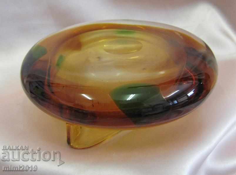 Star Murano Crystal Glass Solid Ashtray - 7