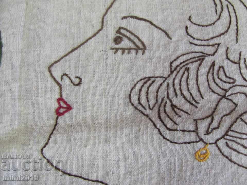 Old Art Deco Pillow Case - 5 Old Art Deco Pillow Case - 5