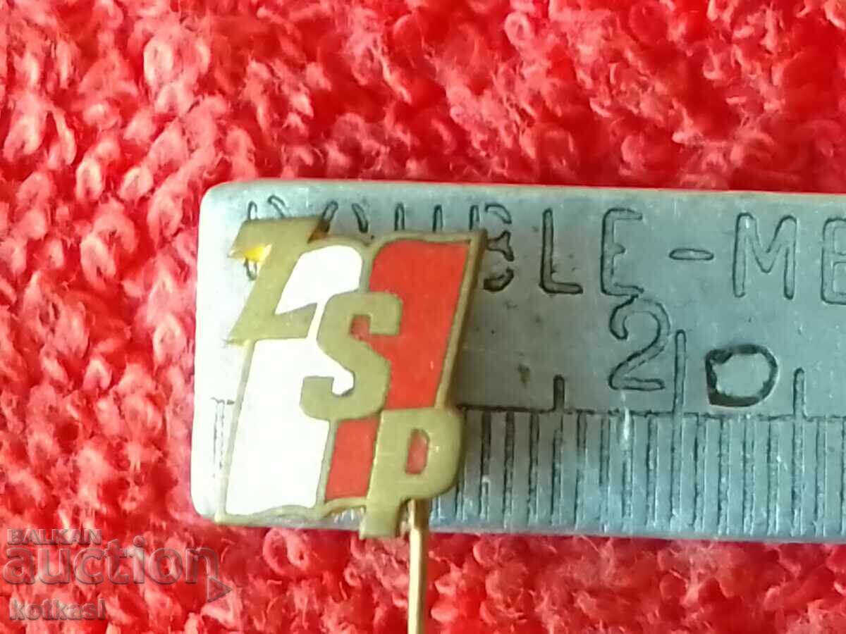 Old metal bronze pin badge Poland ZSP Old metal bronze pin badge Poland ZSP