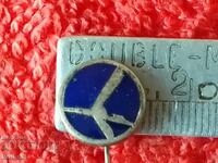 Old metal pin badge enamel airlines Poland