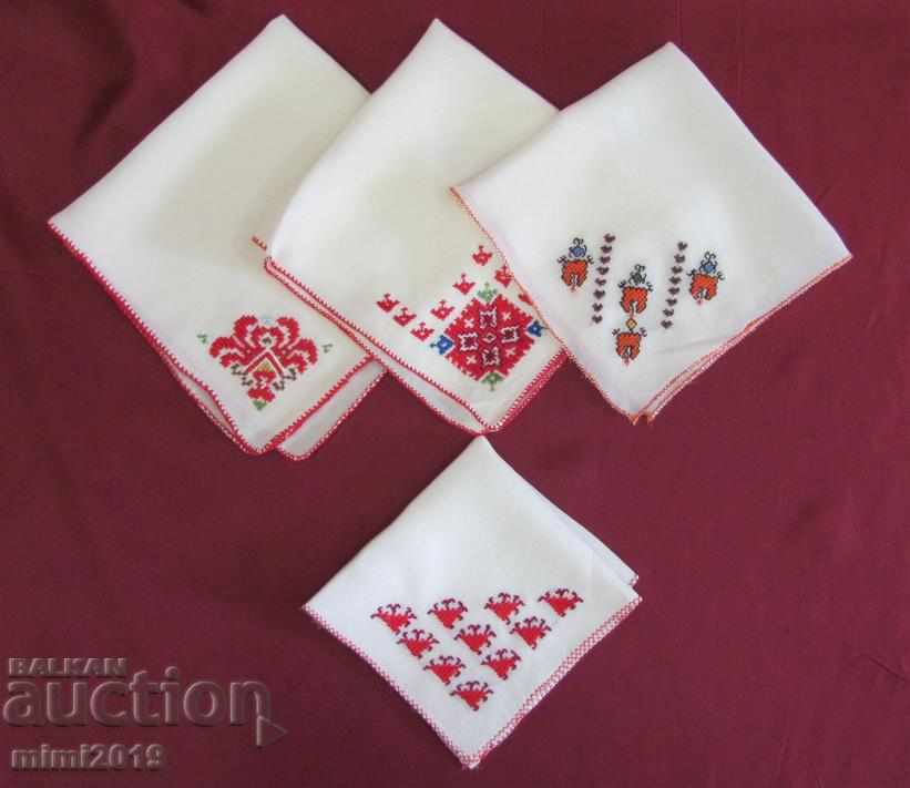 Auction Hand embroidered Silk Ladies Towels folk motifs 4 pieces Auction Hand embroidered Silk Ladies Towels folk motifs 4 pieces