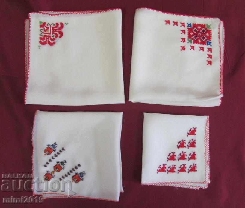 Hand embroidered Silk Ladies Towels folk motifs 4 pieces - 5 Hand embroidered Silk Ladies Towels folk motifs 4 pieces - 5