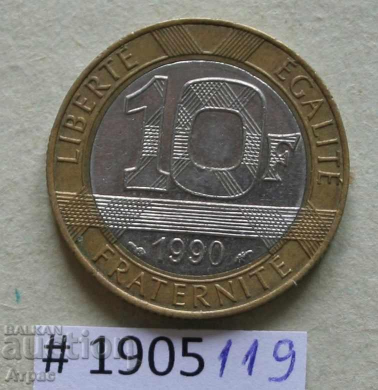 10  франка 1990  Франция