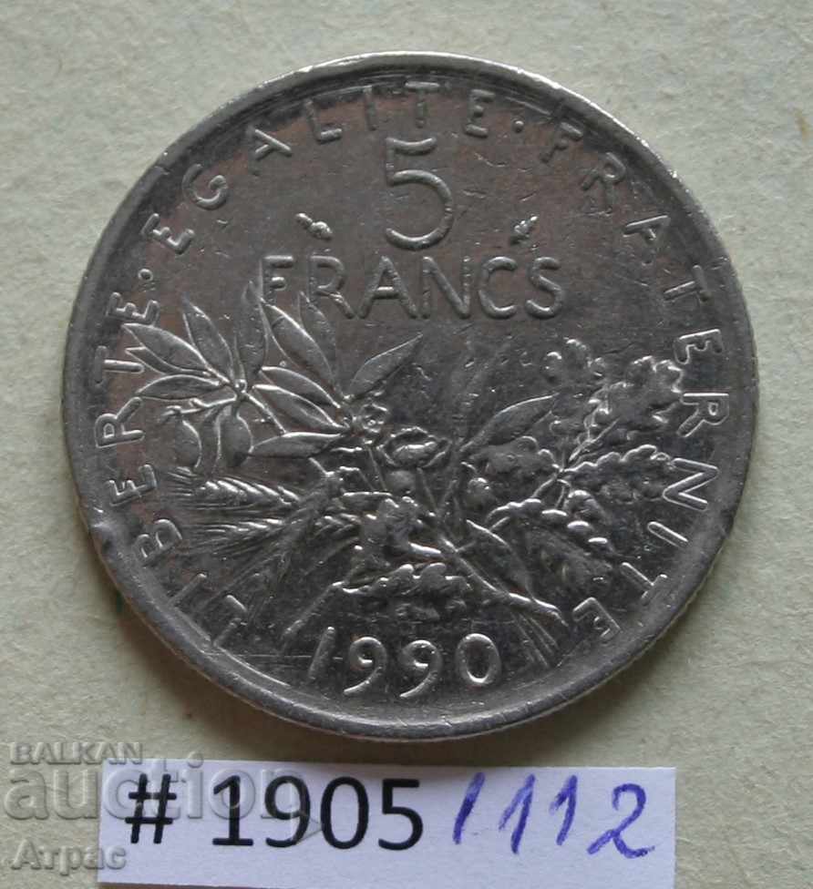5  франка 1990  Франция