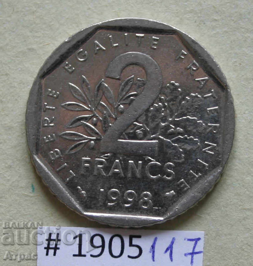 2  франка 1998  Франция
