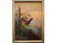 Cocoș de gătit, zori, pictură