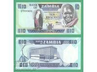 (¯` '• .¸ ZAMBIA 10 kvacha 1986 UNC ¸. •' ´¯)