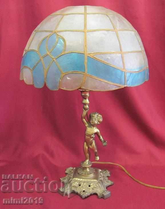 30s Tiffany Lamp Gold plated bronze and mother-of-pearl