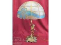 30s Tiffany Lamp Επιχρυσωμένο χάλκινο και μαργαριτάρι