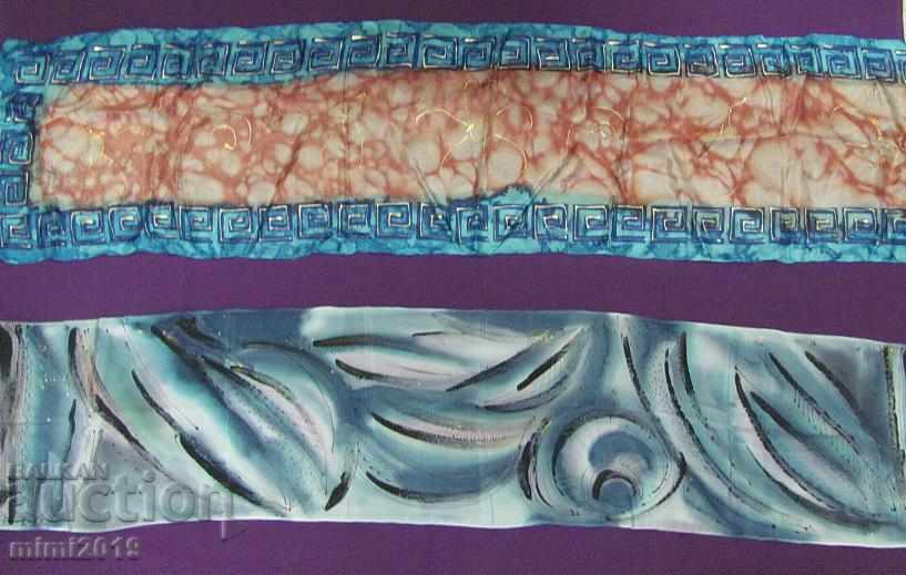 Auction Old 2 Pieces Hand Drawn Silk Ladies Scarves Auction Old 2 Pieces Hand Drawn Silk Ladies Scarves
