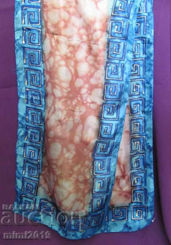 Delivery of Old 2 Pieces Hand Drawn Silk Ladies Scarves Delivery of Old 2 Pieces Hand Drawn Silk Ladies Scarves