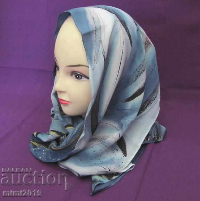 Old 2 Pieces Hand Drawn Silk Ladies Scarves - 7 Old 2 Pieces Hand Drawn Silk Ladies Scarves - 7