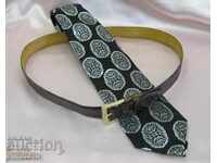 Vintage Valentino Silk Men's Tie and Leather Belt