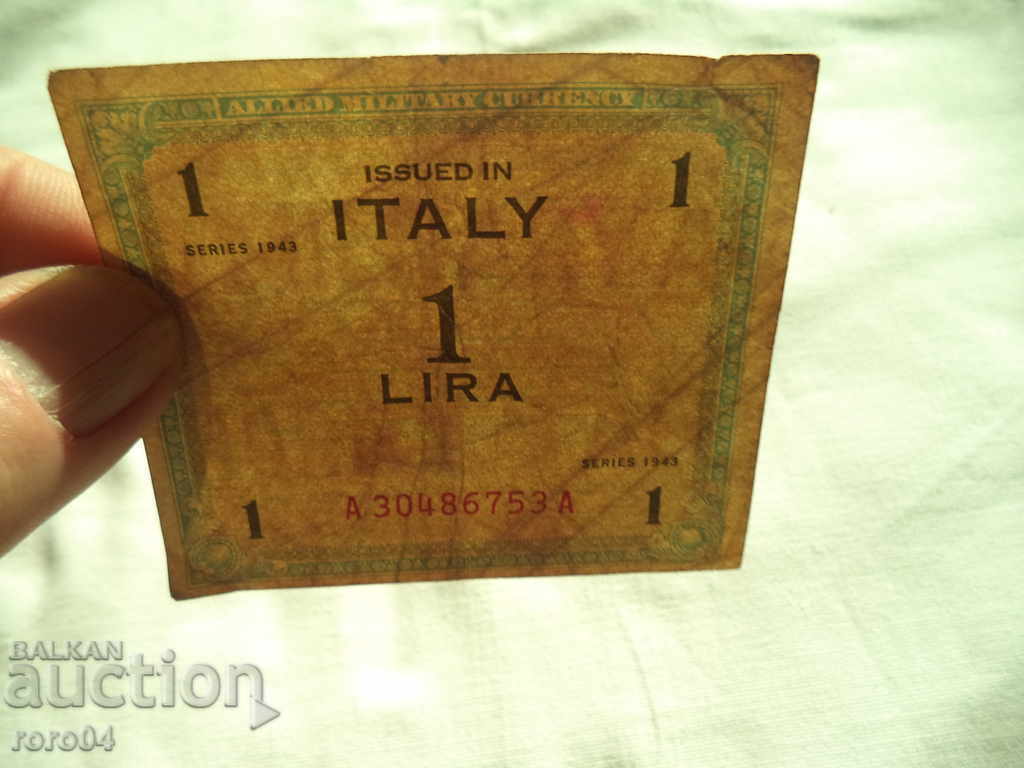 Delivery of ITALY - 1 Lira - 1943 Delivery of ITALY - 1 Lira - 1943