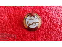Old solid metal bronze badge enamel MHS Hungary