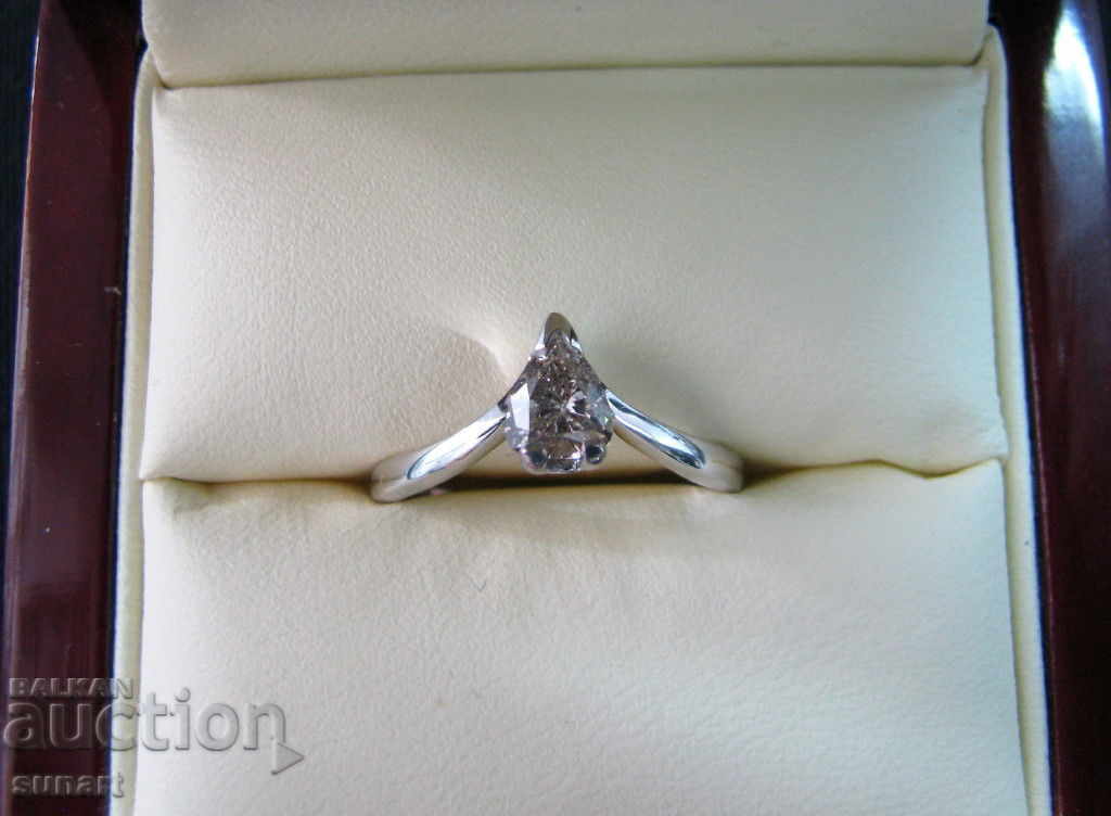 GOLD RING 18K WITH DIAMOND 0.50 ST SI2 E COLOR DROP with price 2250.00 BGN | € 1150.41