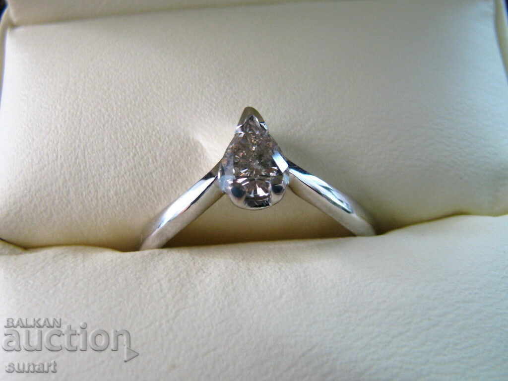 Auction  GOLD RING 18K WITH DIAMOND 0.50 ST SI2 E COLOR DROP