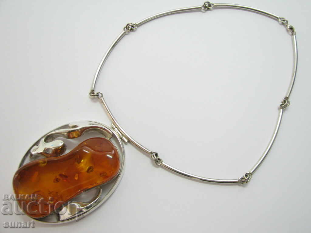 INELE ȘI COLIER ARGINT 925 ȘI CHIHIMBAR SET LUCRARE MANUALĂ cu preț € 792.50 | 1550.00 BGN