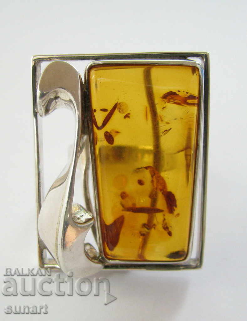 INELE ȘI COLIER ARGINT 925 ȘI CHIHIMBAR SET LUCRARE MANUALĂ - 6